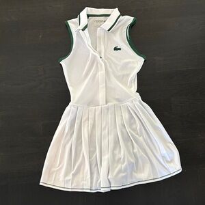 Lacoste Women's White tennis Dress with Green attached short